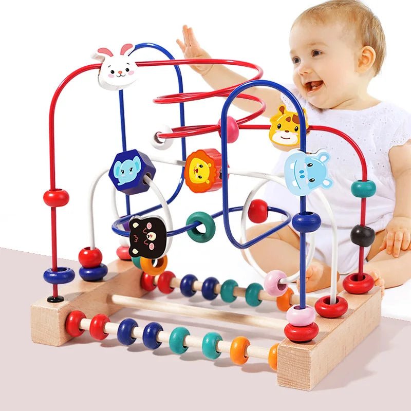KiddiJoy Wooden Bead Maze and Abacus Educational Toy for Playful Learning