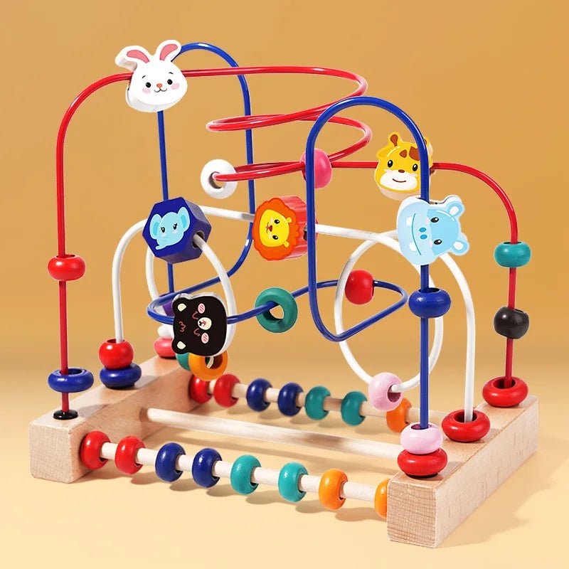 KiddiJoy Wooden Bead Maze and Abacus Educational Toy for Playful Learning