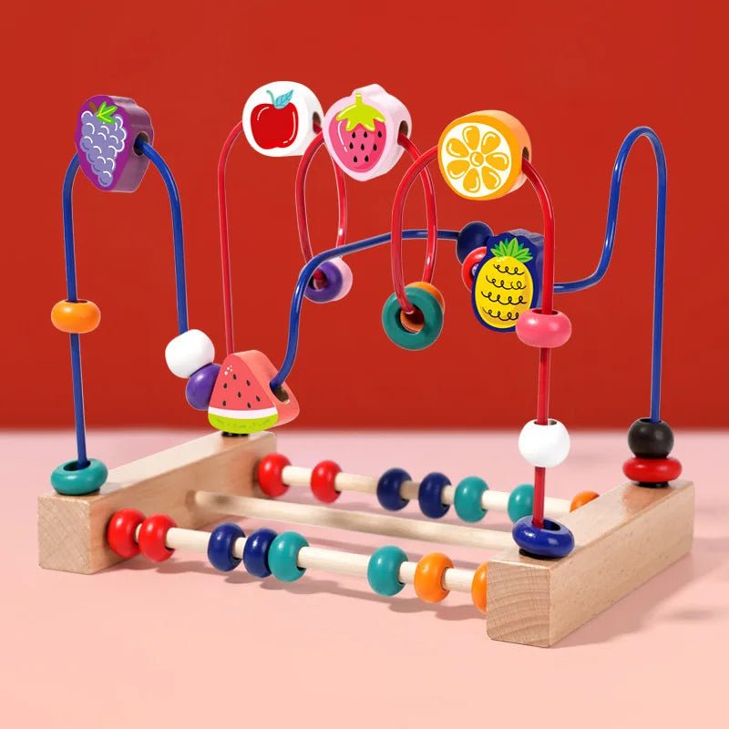 KiddiJoy Wooden Bead Maze and Abacus Educational Toy for Playful Learning
