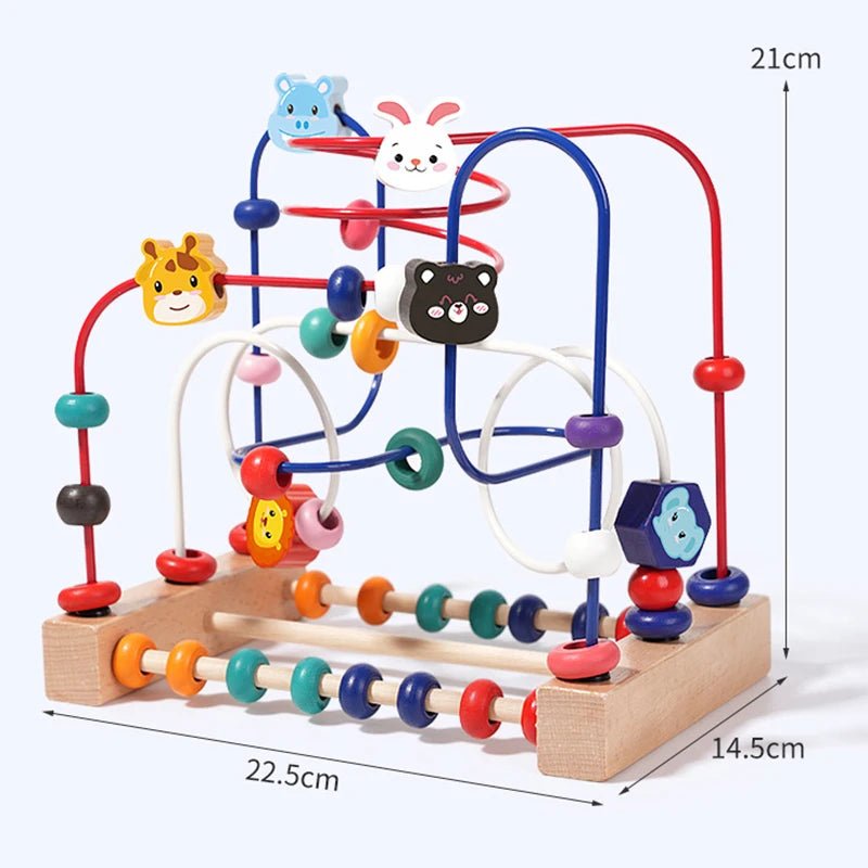 KiddiJoy Wooden Bead Maze and Abacus Educational Toy for Playful Learning