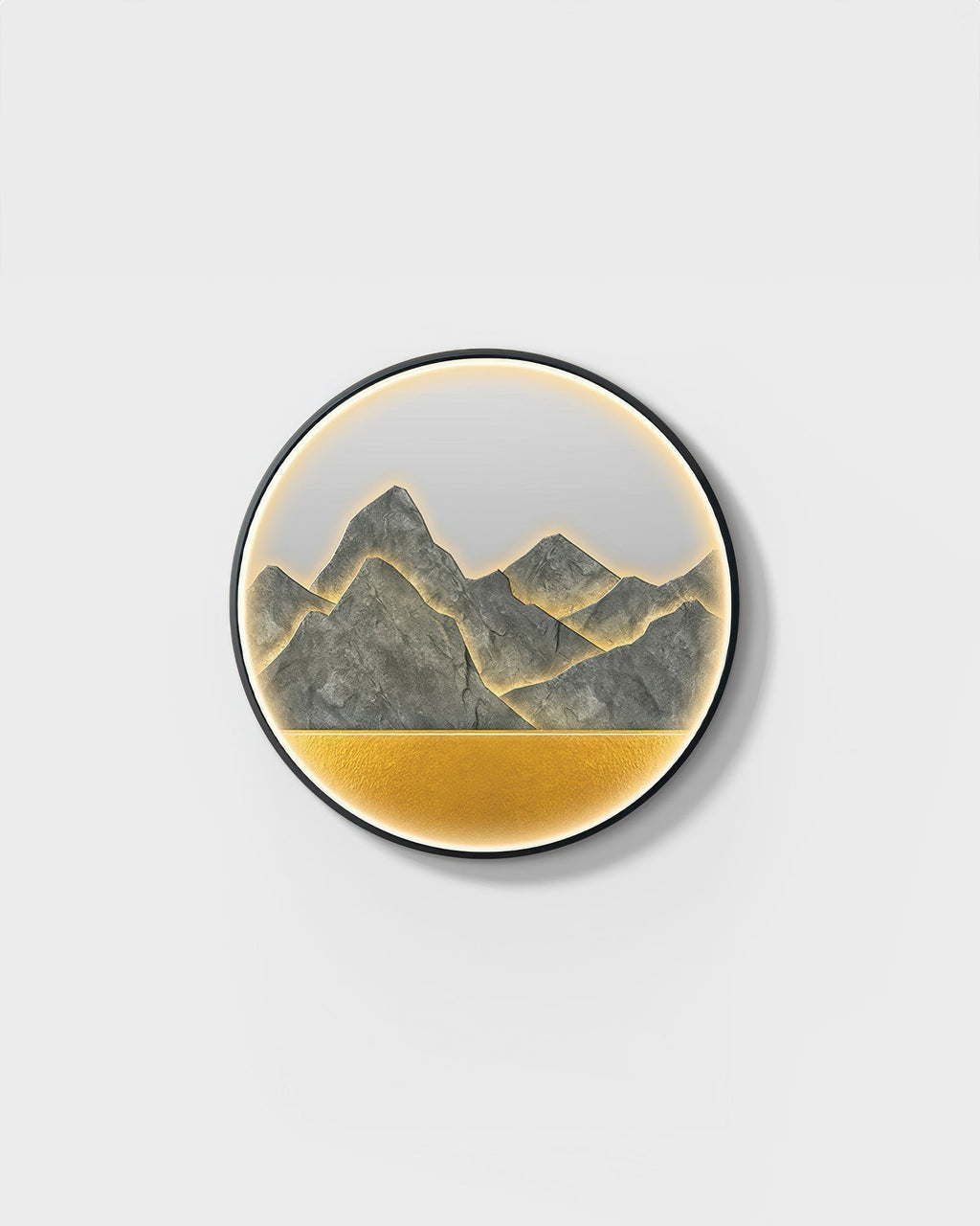 Silhouette Circle Wall Decor With Mountain Refuge Accent In Luxe Style
