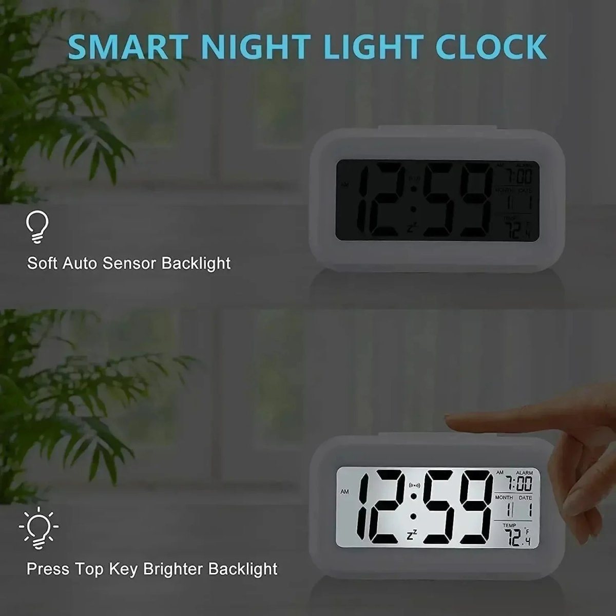 NovaTime Mini Multifunktionaler digitaler LED-Wecker mit Schlummerfunktion