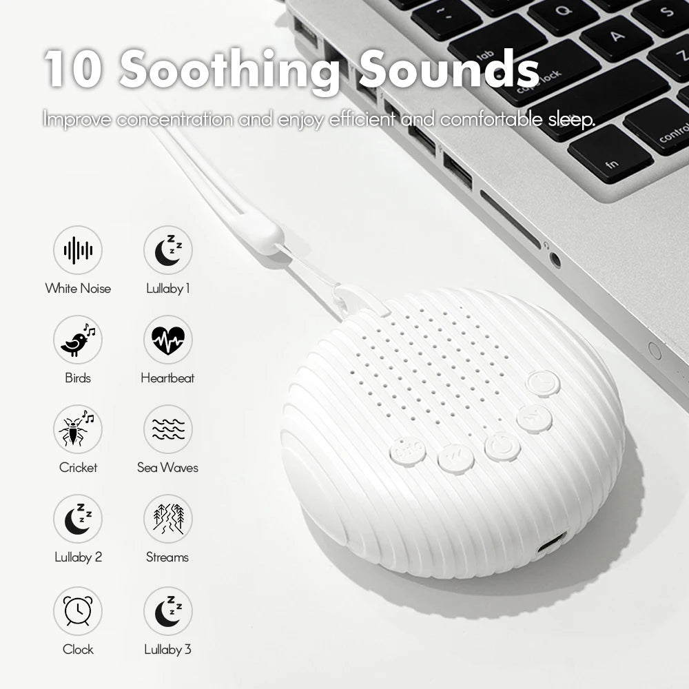 LumaWaves Travel Noise Machine With 10 Soothing Sleep Sounds