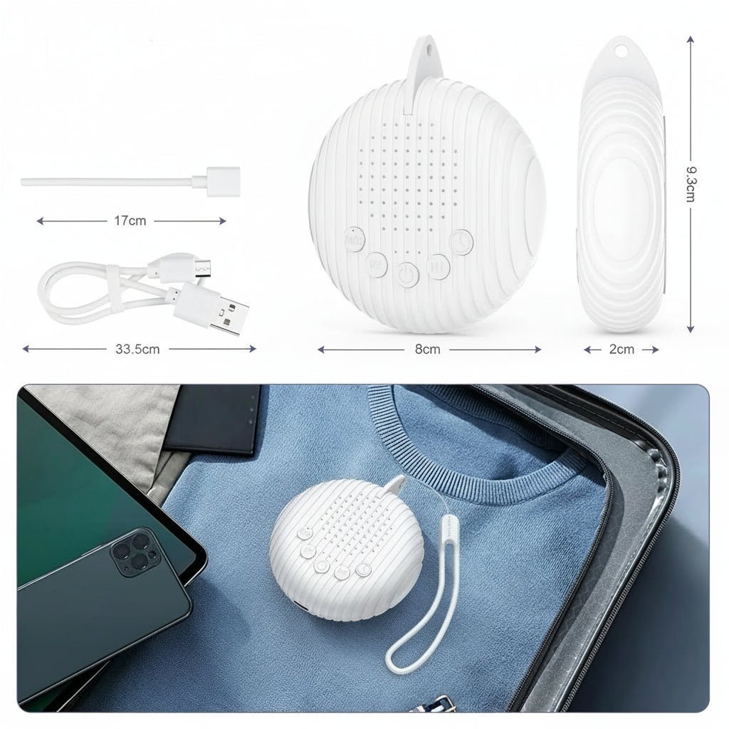 LumaWaves Travel Noise Machine With 10 Soothing Sleep Sounds