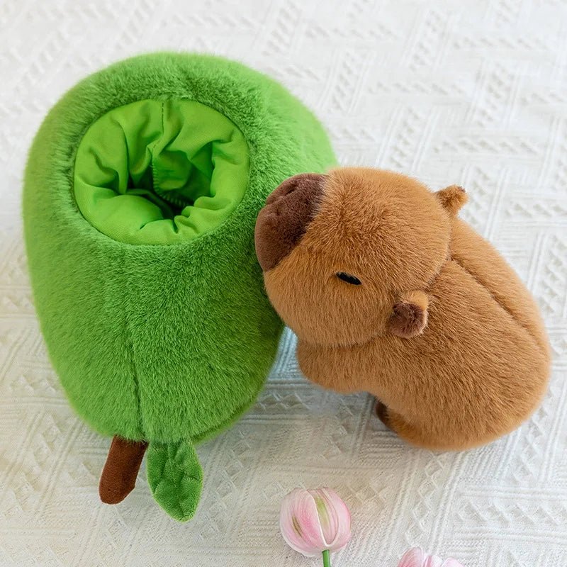 CuddleCapy 2 v 1 plyšová hračka miminko avokádo kapybara pro děti