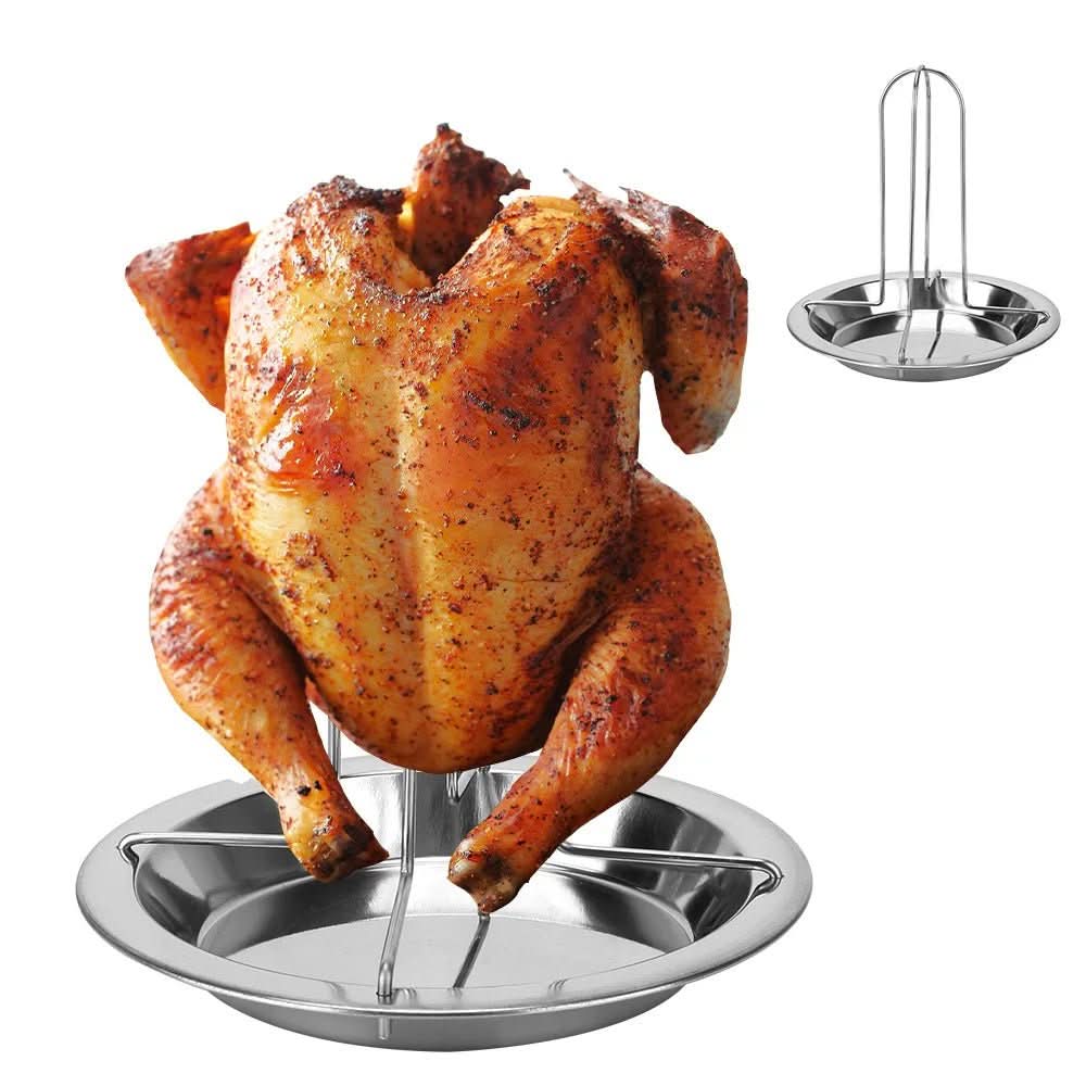 NovaGrill Rack Non-Stick Carbon Steel Chicken Roaster for Perfect Barbecues