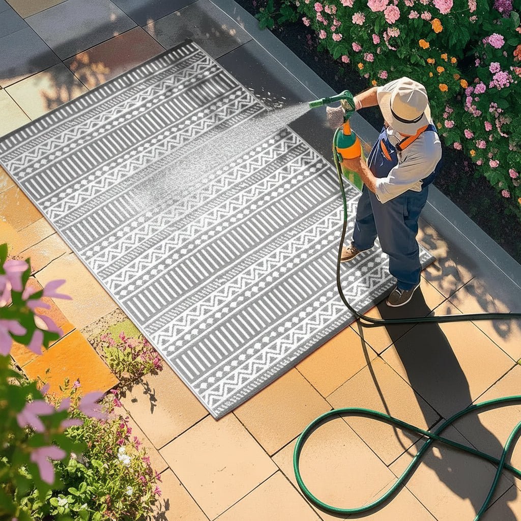 TerraNest Soft Outdoor Rug For Terraces With Non Slip Backing And Comfort