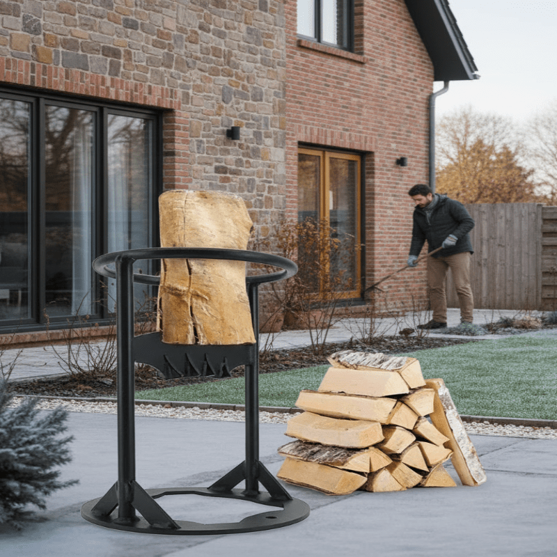 IronNest Safe Cast Iron Firewood Splitter For Easy Winter Prep