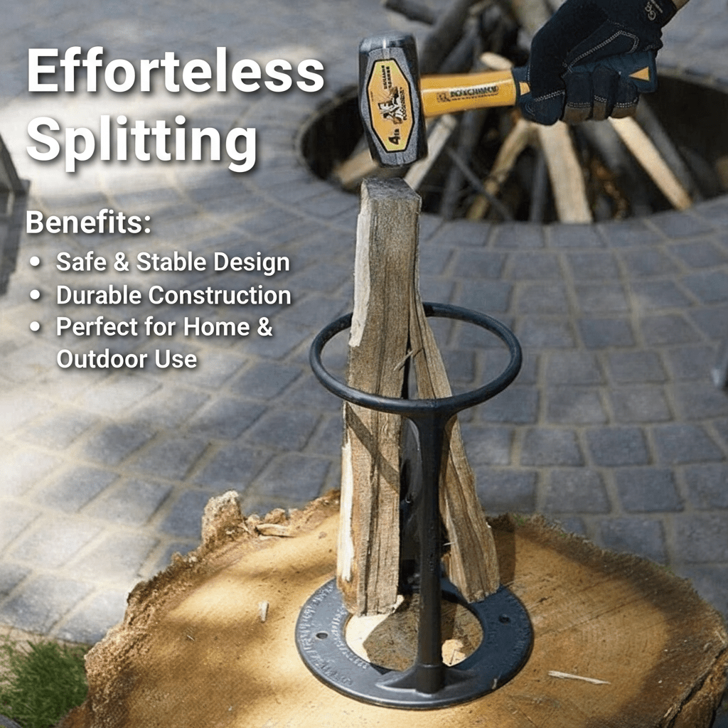 IronNest Safe Cast Iron Firewood Splitter For Easy Winter Prep
