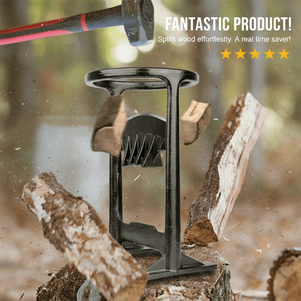 IronNest Safe Cast Iron Firewood Splitter For Easy Winter Prep