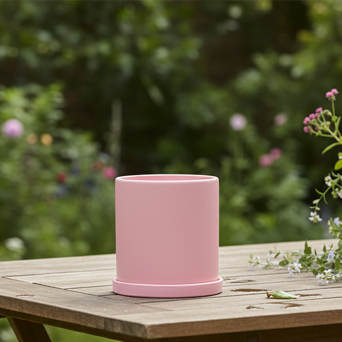 Havenia eleganter Keramik-Blumentopf mit Untersetzer für Wohnkultur