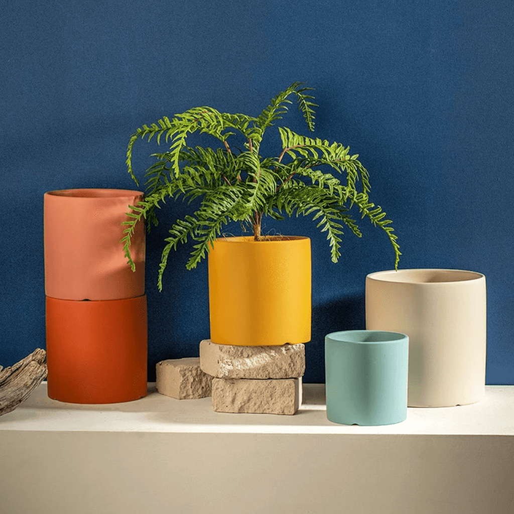 Havenia eleganter Keramik-Blumentopf mit Untersetzer für Wohnkultur