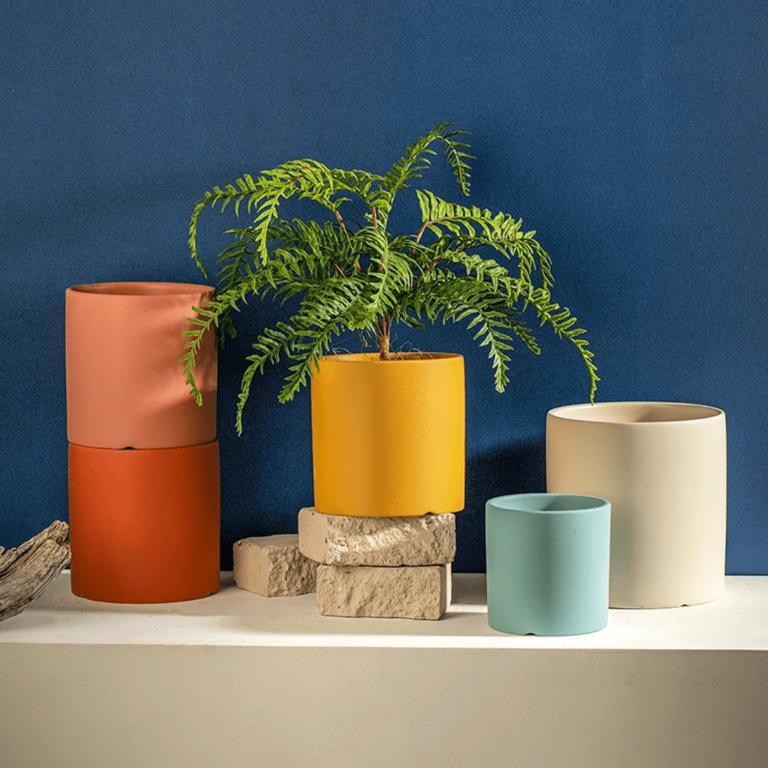 Havenia eleganter Keramik-Blumentopf mit Untersetzer für Wohnkultur