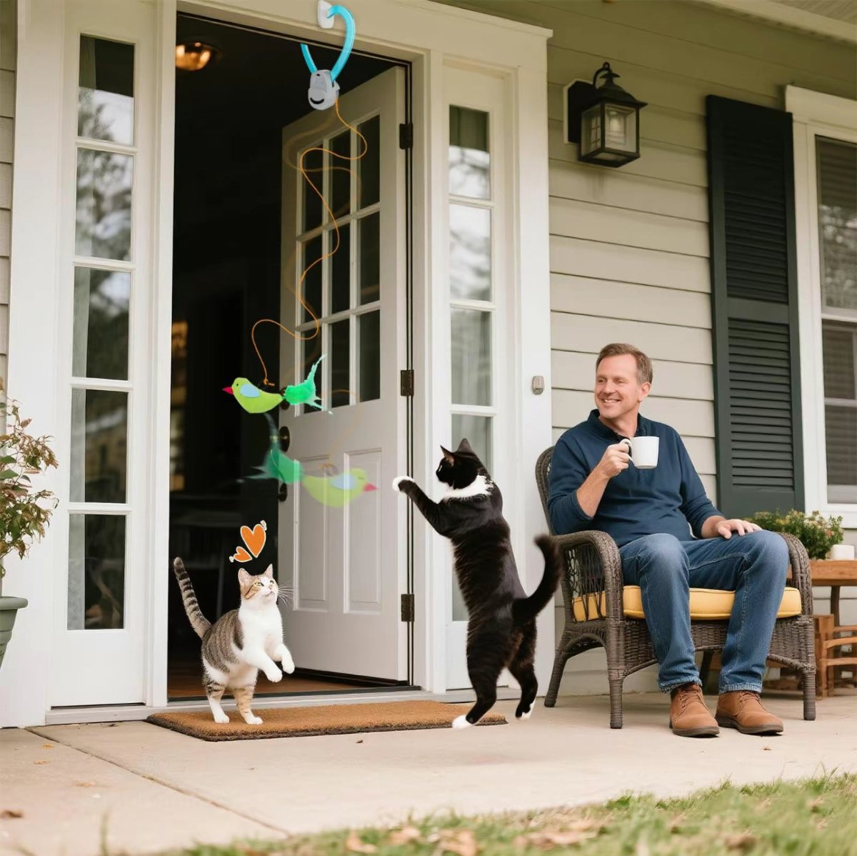 AeroFeather Flying Bird Toy That Delights Curious Cats