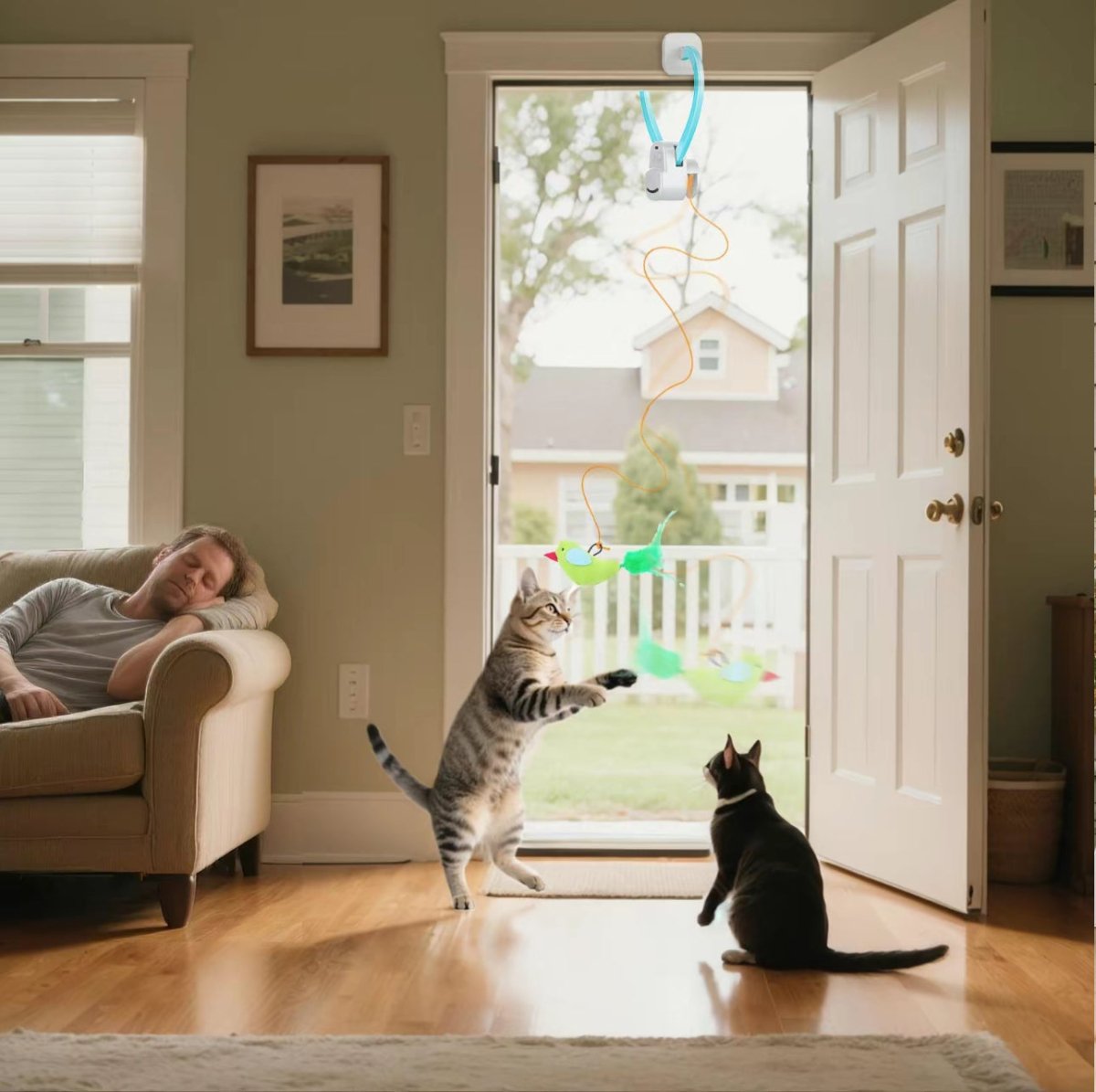 AeroFeather Flying Bird Toy That Delights Curious Cats