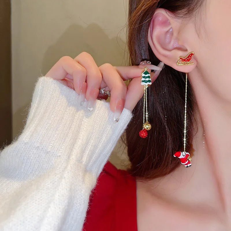 LumaSpark Santa Claus Tassel Earrings For a Festive Holiday Look