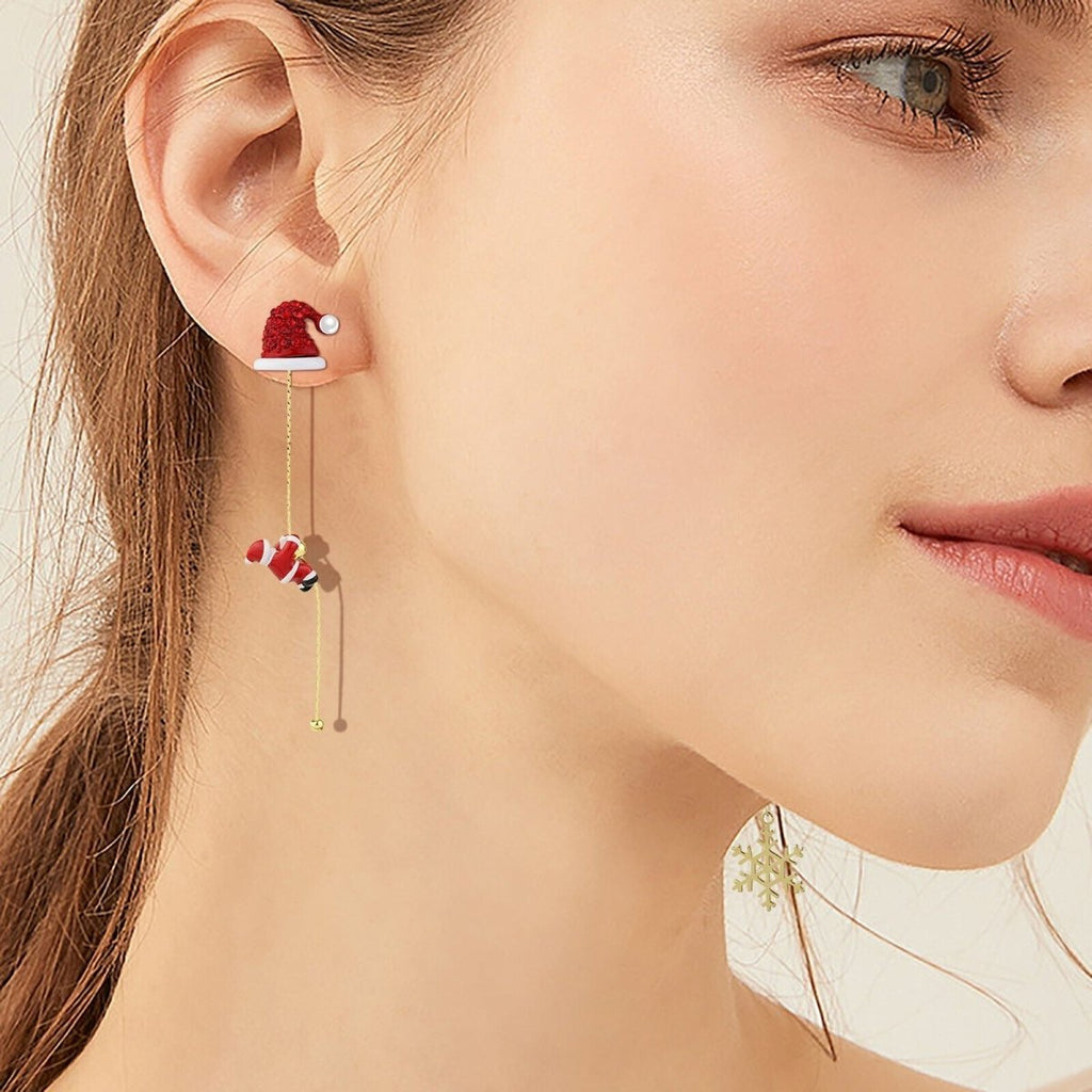 LumaSpark Santa Claus Tassel Earrings For a Festive Holiday Look