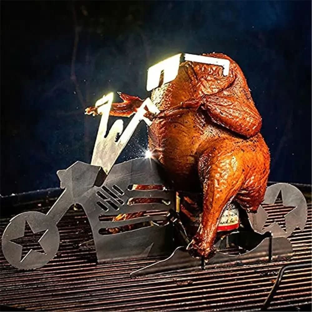 GrillCraft Stainless Steel Chicken Rack For Juicy Grilling Pleasure