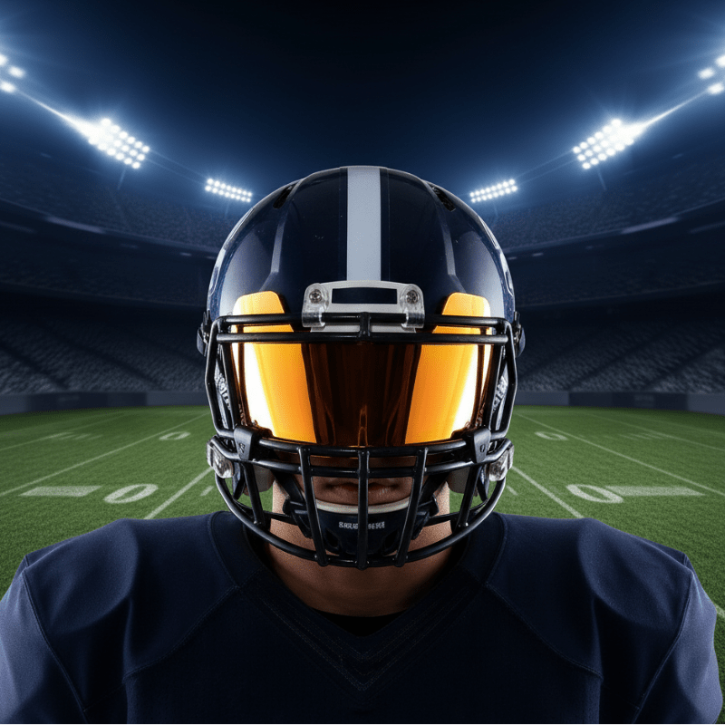 Visiere miniatura MiniVisor con finitura a specchio per caschi da football