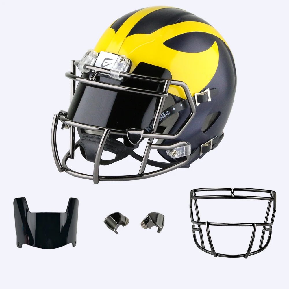 Visiere miniatura MiniVisor con finitura a specchio per caschi da football