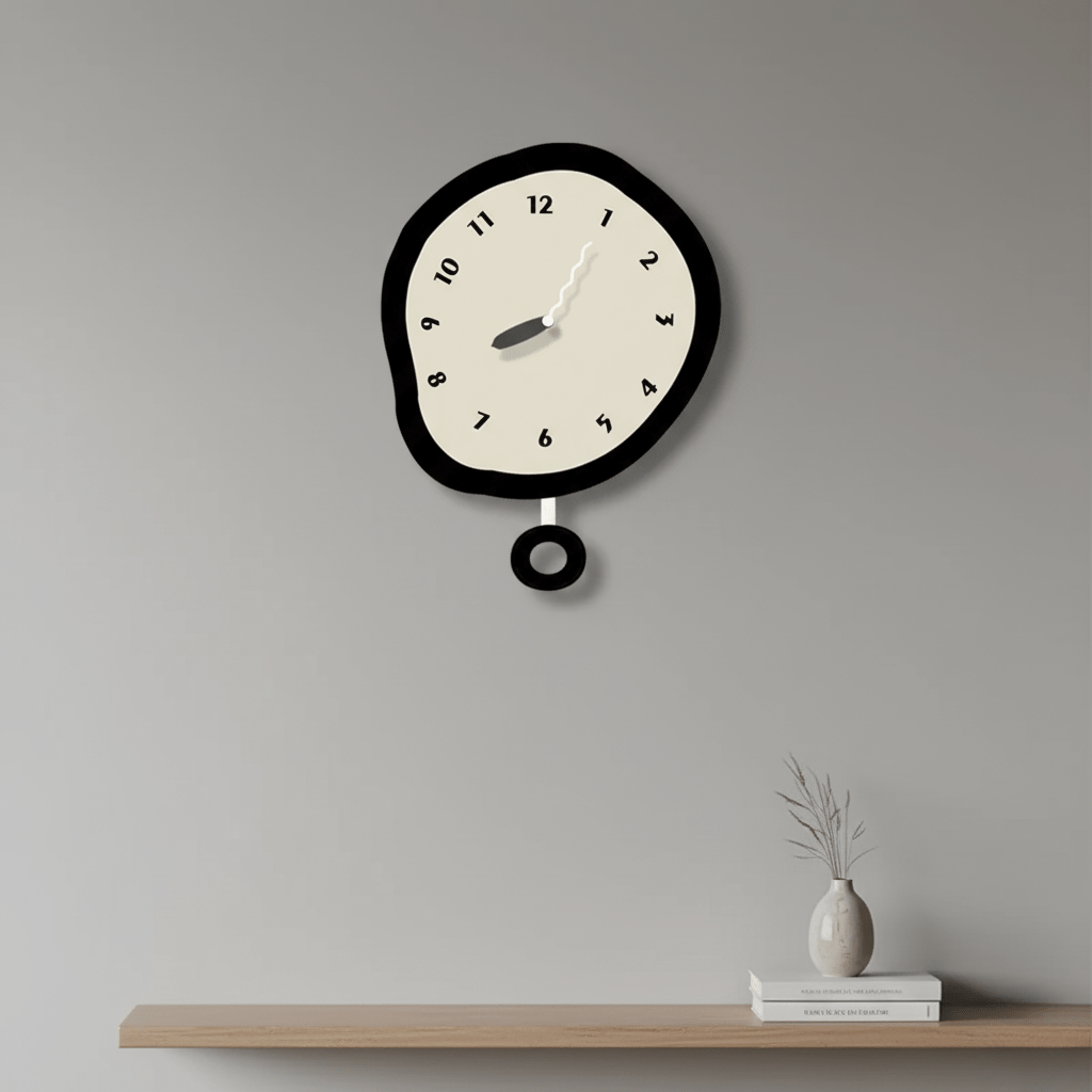 Orologio da Parete Astratto Contemporaneo Luminora con Finitura in Acrilico Elegante