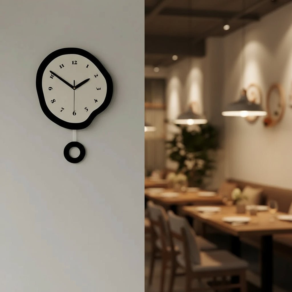Orologio da Parete Astratto Contemporaneo Luminora con Finitura in Acrilico Elegante