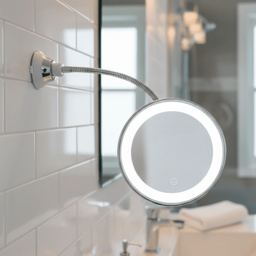 LuminaGlow LED Mirror With Ultra-Strong Light And Precise 10x Zoom
