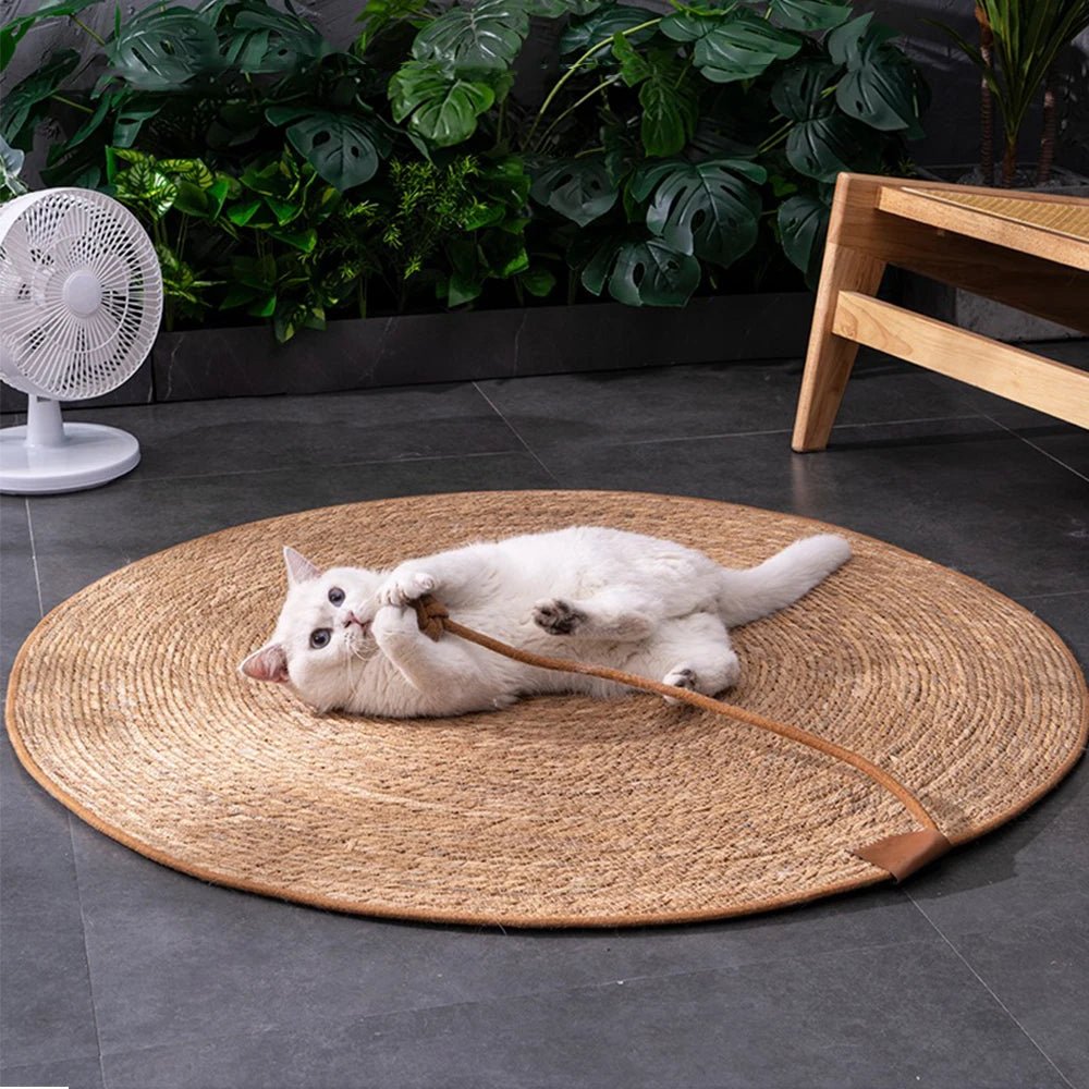Tapete de Arranhar em Rattan Ecológico CatGuard para Gatos, para Proteger Móveis e Pavimentos
