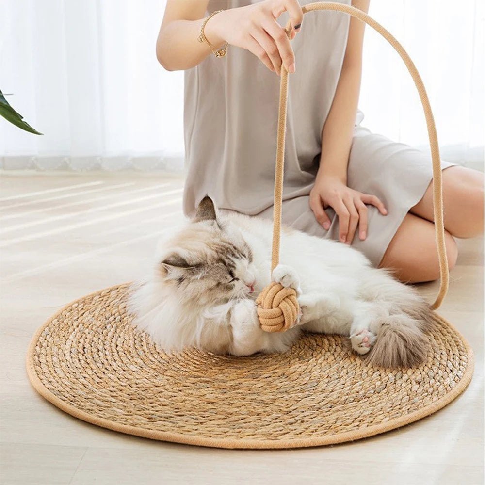 Tapete de Arranhar em Rattan Ecológico CatGuard para Gatos, para Proteger Móveis e Pavimentos
