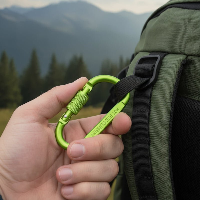 TrailLink D Shaped Carabiner In Multiple Colors For Hiking And Camping