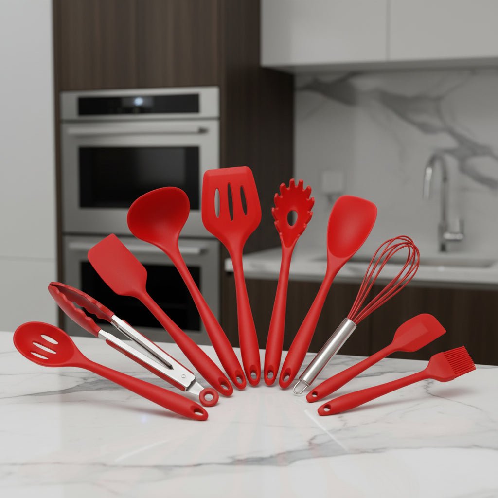 NovaCook 10-Piece Silicone Kitchen Utensil Set For Effortless Cooking