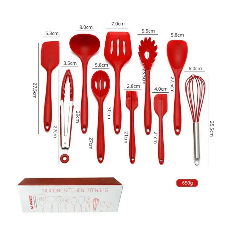 NovaCook 10-Piece Silicone Kitchen Utensil Set For Effortless Cooking