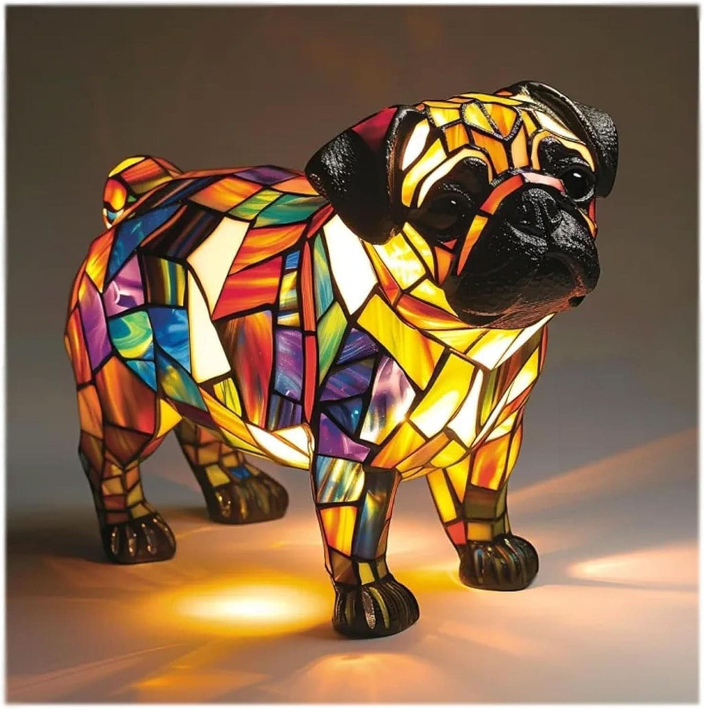 Lampe de nuit LED artistique en forme de chien avec une lueur ambiante chaude pour une décoration intérieure chaleureuse