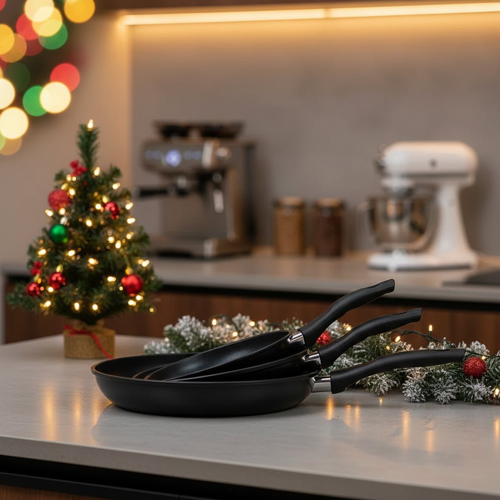 NovaGlow Pan Set 3 Piece Nonstick Cookware for Effortless Everyday Cooking