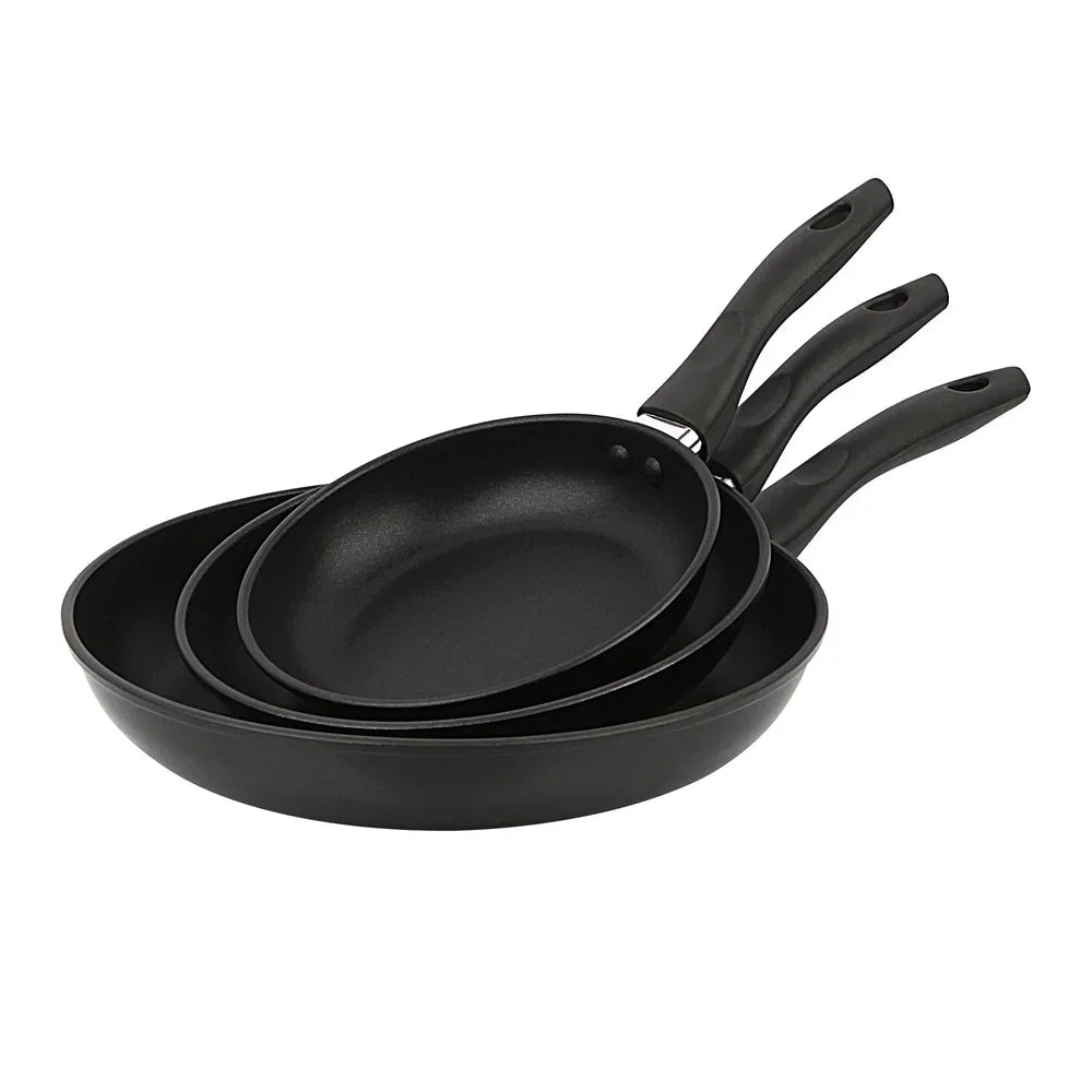 NovaGlow Pan Set 3 Piece Nonstick Cookware for Effortless Everyday Cooking