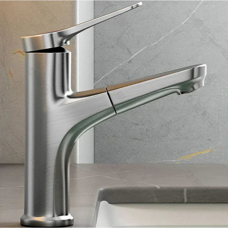 AeroFlex Modern Pull-Out Bathroom Faucet With Flexible Copper Body
