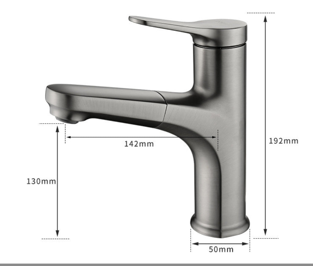 AeroFlex Modern Pull-Out Bathroom Faucet With Flexible Copper Body