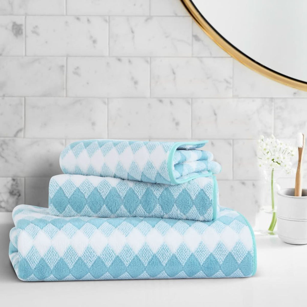 NovaLume LuxeWave Ručníky Měkké, Vysoce Savé a Rychleschnoucí Bavlněné Koupelnové Ručníky