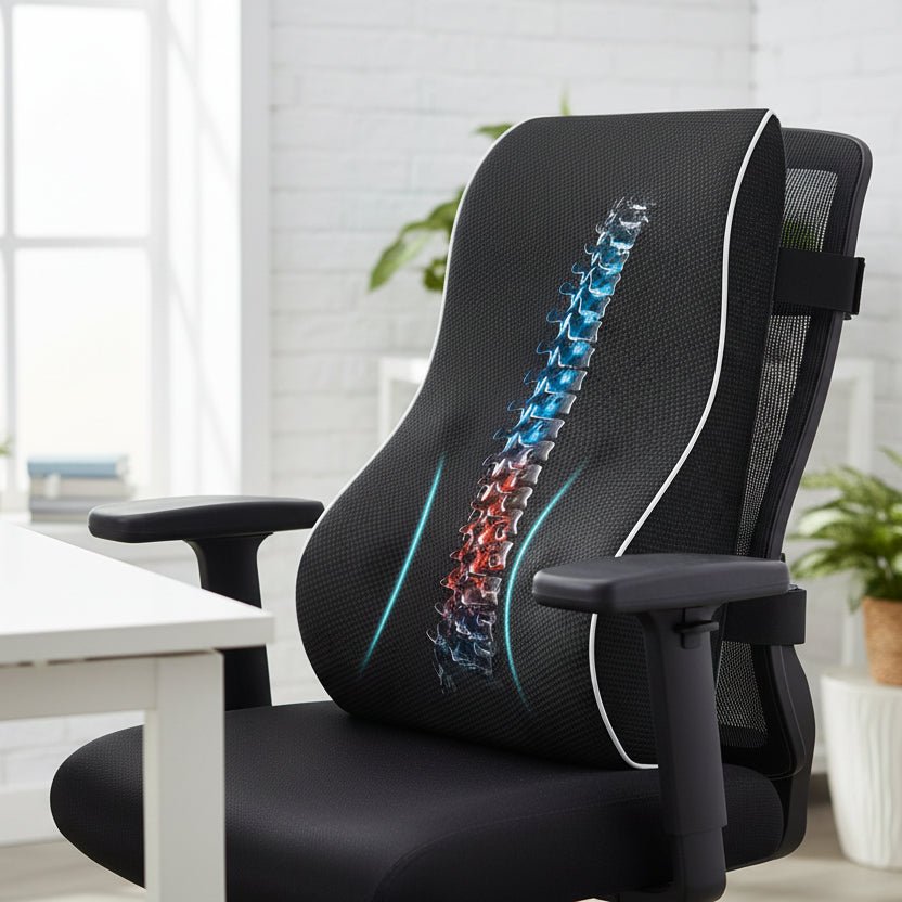 ReliefEase Ergonomic Memory Foam Lumbar Cushion For Back Relief