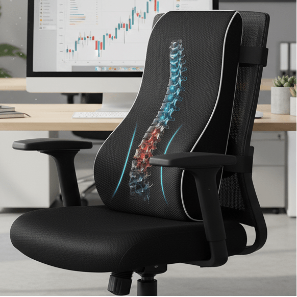ReliefEase Ergonomic Memory Foam Lumbar Cushion For Back Relief