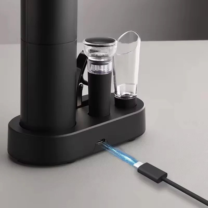 VinoNova Automatischer, wiederaufladbarer Weinöffner-Set für müheloses Öffnen