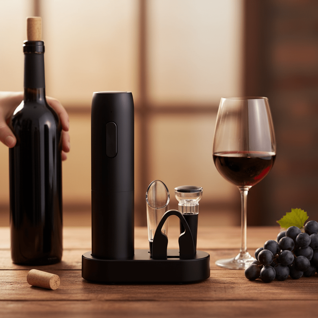 VinoNova Automatischer, wiederaufladbarer Weinöffner-Set für müheloses Öffnen