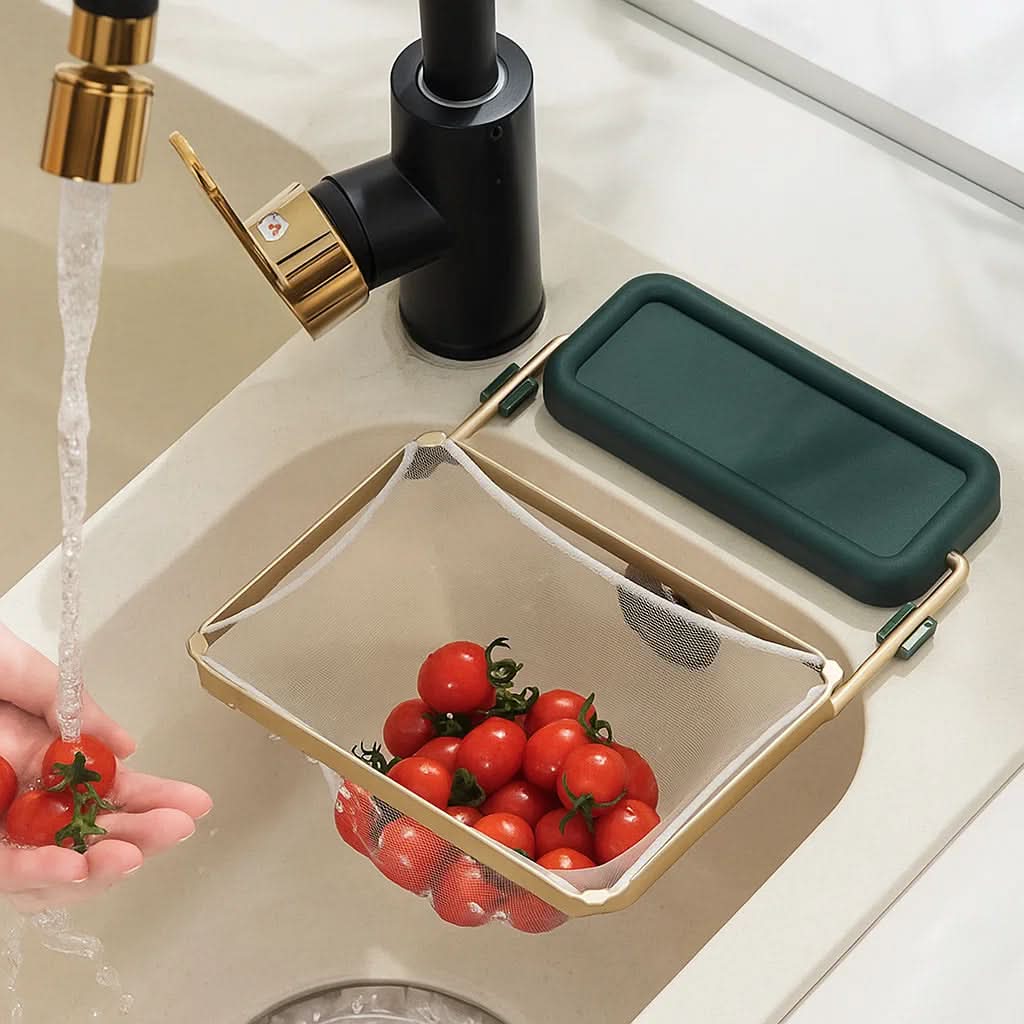 FoldAway Foldable Sink Strainer for a Tidy Kitchen