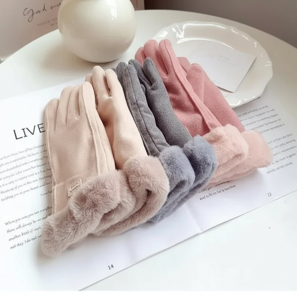 Guantes gruesos de ante AuroraEase para pantalla táctil para días fríos