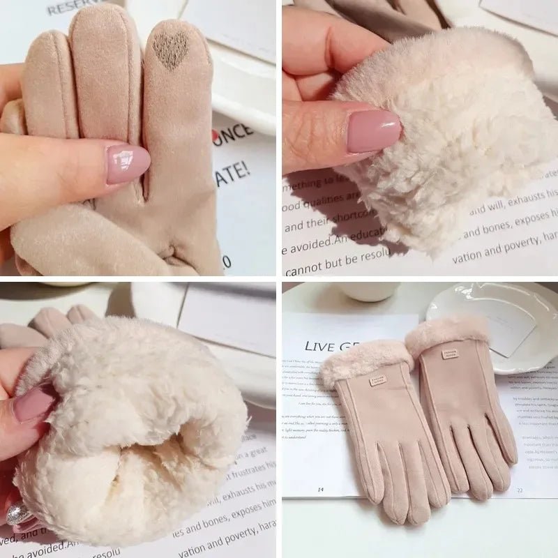 Guantes gruesos de ante AuroraEase para pantalla táctil para días fríos