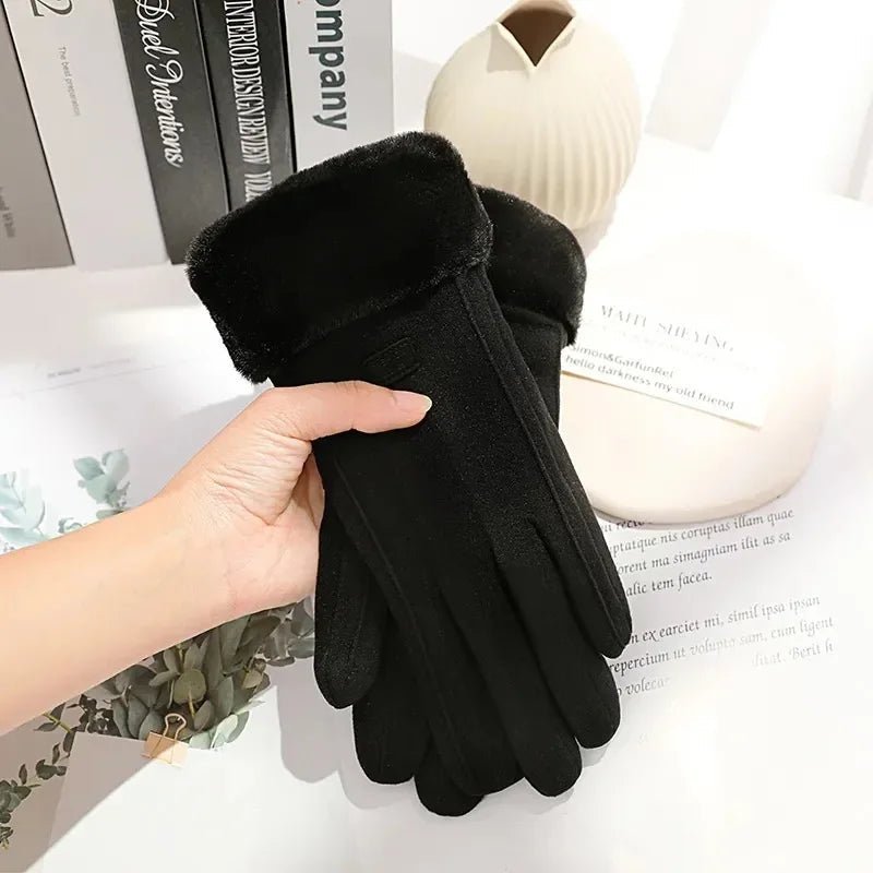 Guantes gruesos de ante AuroraEase para pantalla táctil para días fríos