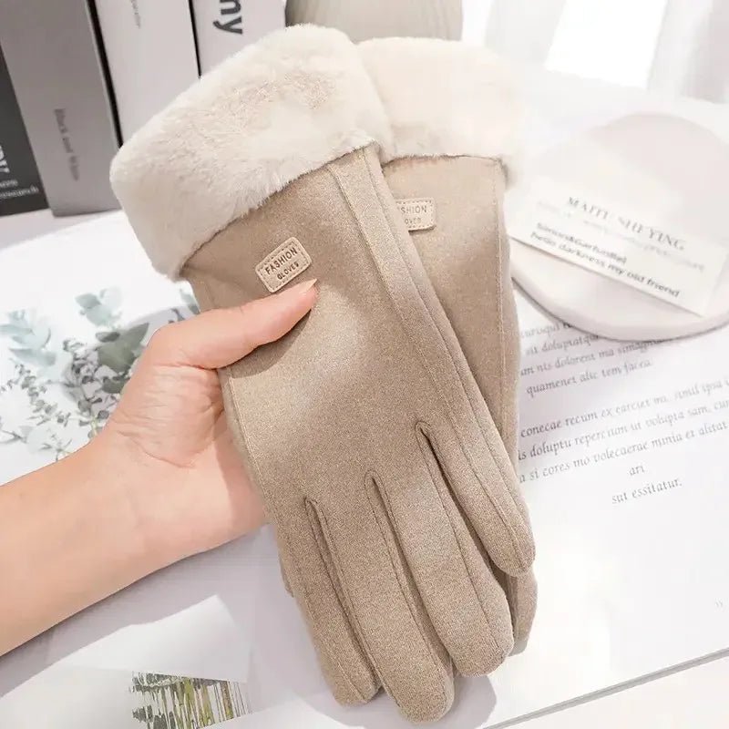 Guantes gruesos de ante AuroraEase para pantalla táctil para días fríos