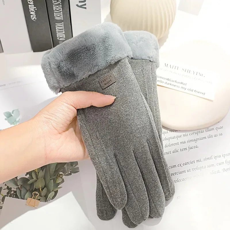 Guantes gruesos de ante AuroraEase para pantalla táctil para días fríos
