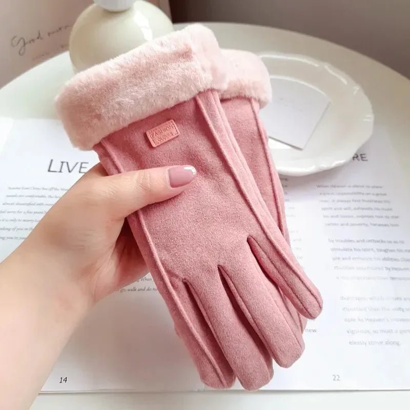 Guantes gruesos de ante AuroraEase para pantalla táctil para días fríos