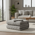 CozyNest Double-Layer Fleece Blanket With Modern Geometric Design